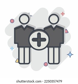 Icon Better Communication. related to Psychological symbol. Comic Style. simple illustration. emotions, empathy, assistance