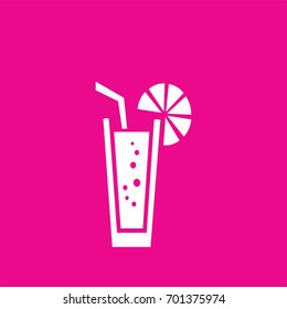 icon of the beverage in the glass with lemon