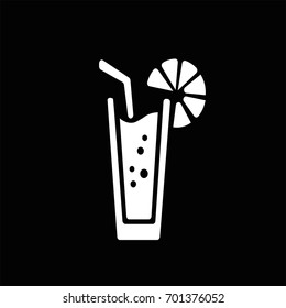 icon of the beverage in the glass with lemon