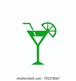 icon of the beverage in the glass with lemon