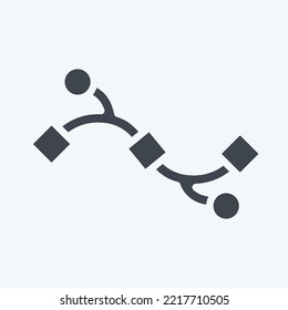 Icon Bezier Curve. related to Graphic Design Tools symbol. glyph style. simple design editable. simple illustration. simple vector icons