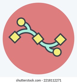 Icon Bezier Curve. related to Graphic Design Tools symbol. color mate style. simple design editable. simple illustration. simple vector icons