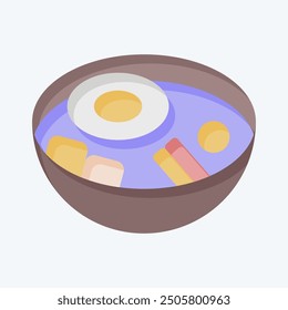 Icon Bibimbap. related to Korea symbol. flat style. simple illustration
