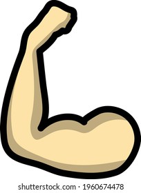 Icon Of Bicep. Editable Bold Outline With Color Fill Design. Vector Illustration.