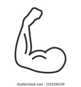 Icon Of Bicep. Editable Bold Outline With Color Fill Design. Vector Illustration.