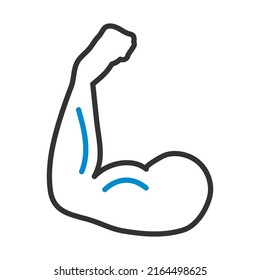 Icono De Bicep. Contorno de negrita editable con diseño de relleno de color. Ilustración vectorial.