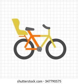 Icon of bicycle with child seat