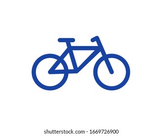 Icon of bicycle, flat design, solid color