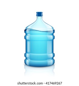 Icon big bottle with clean water. Plastic container for the cooler. Isolated on white background. Stock vector illustration.