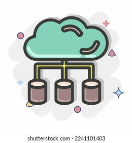 Icon Big Data. related to Machine Learning symbol. Comic Style. simple design editable. simple illustration. simple vector icons