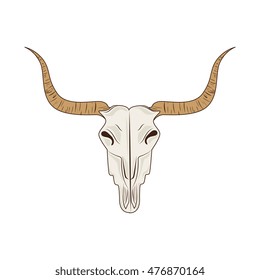 icon big horn bull skull isolated