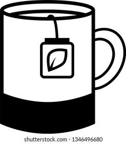 Icon big mug with tea for web sites or applications.