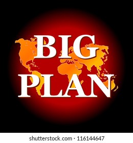 Icon big plan on a black background