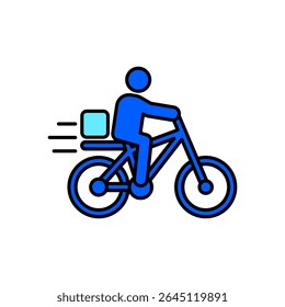 Ícone uma entrega de bicicleta, isolado contra um fundo limpo.
