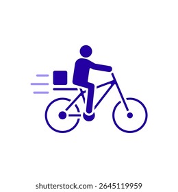 Ícone uma entrega de bicicleta, isolado contra um fundo limpo.