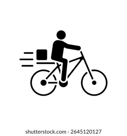 Ícone uma entrega de bicicleta, isolado contra um fundo limpo.
