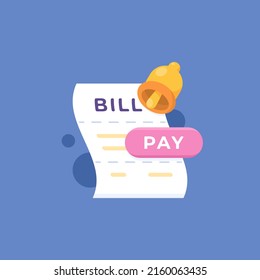 icon for bill notification and bill payment due reminder. notes, receipts, or invoices. symbols and elements. flat style illustration. concept vector design