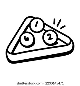 Un icono del diseño de doodle de billar 