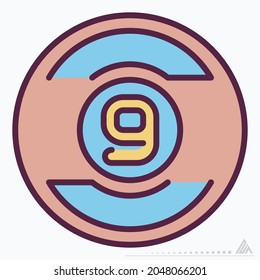 Icon Billiard - Line Cut Style - Simple illustration, Editable stroke, Design template vector, Good for prints, posters, advertisements, announcements, info graphics, etc.