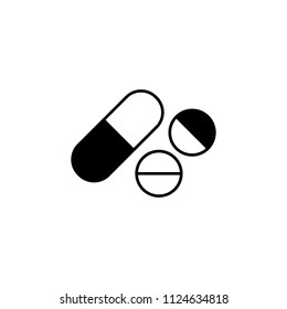The icon of billiards, pill, pills. Simple flat icon illustration, vector of billiards, pill, pills for a website or mobile application on white background