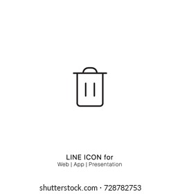 Icon bin delete empty out recycle remove trash graphic design single icon vector