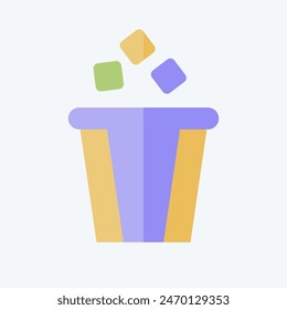 Icon Bin. related to Delete symbol. flat style. simple design illustration