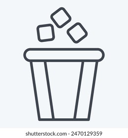 Icon Bin. bezieht sich auf Lösches Symbol. Linienstil. Einfache Designdarstellung