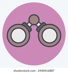Icon Binocular. related to Military And Army symbol. color mate style. simple design illustration
