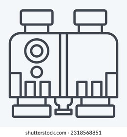 Icon Binocular. related to Military symbol. line style. simple design editable. simple illustration