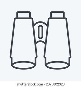 Icon Binoculars - Line Style - Simple illustration,Editable stroke,Design template vector, Good for prints, posters, advertisements, announcements, info graphics, etc.
