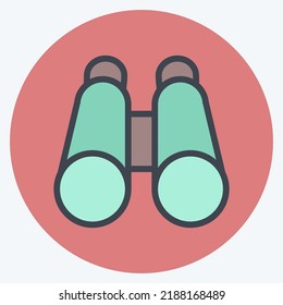 Icon Binoculars. suitable for education symbol. color mate style. simple design editable. design template vector. simple illustration