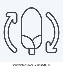 Symbol biologisch abbaubar. in Zusammenhang mit dem Symbol für Plastikverschmutzung stehen. Linienstil. einfaches Design bearbeitbar. einfache Abbildung