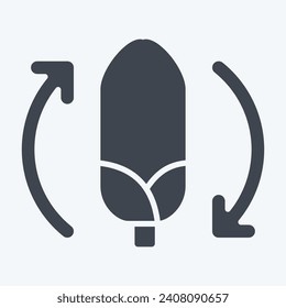 Icon Biodegradable. related to Plastic Pollution symbol. glyph style. simple design editable. simple illustration