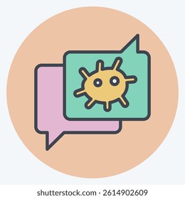 Icon Bioethics Deabte. related to Bioengineering symbol. color mate style