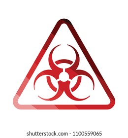 Icon of biohazard. Flat color design. Vector illustration.