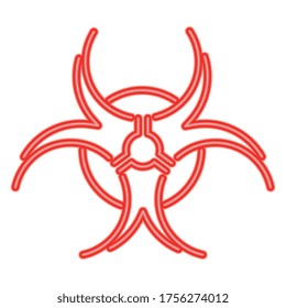 icon biological hazard or biohazard symbol, line style vector illustration design