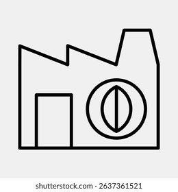 Icon biological power plant. Renewable energy elements. Icon in line style.