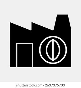 Icon biological power plant. Renewable energy elements. Icon in glyph style.