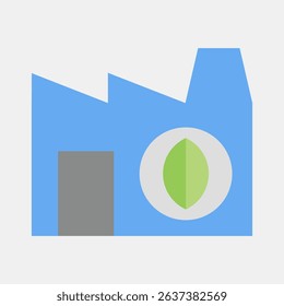 Icon biological power plant. Renewable energy elements. Icon in flat style.