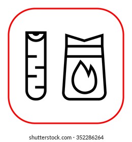 Icon of birch log and charcoal bag