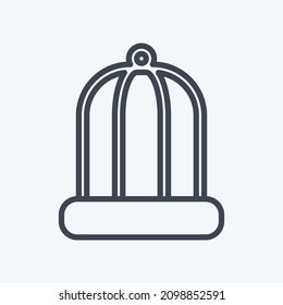 Icon Bird Cage - Line Style - Simple illustration,Editable stroke,Design template vector, Good for prints, posters, advertisements, announcements, info graphics, etc.