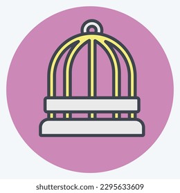 Icon Bird Cage. related to Decoration symbol. color mate style. simple design editable. simple illustration