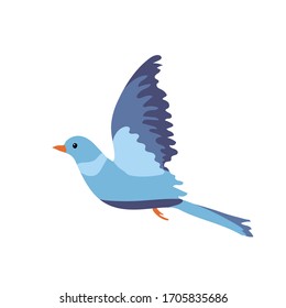 Icon Of Bird Dove Flying In Sky. Flat Cartoon Character Design. Cute Peace Pigeon Silhouette Template. Vector Illustration Isolated On White Background.