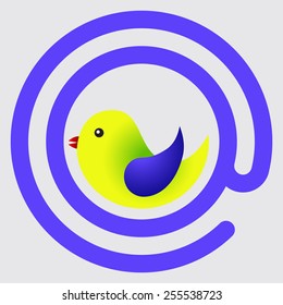 Icon. Bird. E-mail sign.