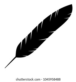 Icon of the bird feather. Vector illustration