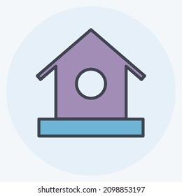 Icon Bird Home - Color Mate Style - Simple illustration,Editable stroke,Design template vector, Good for prints, posters, advertisements, announcements, info graphics, etc.