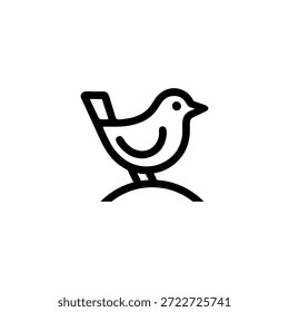 Icono de línea de pájaro simple moderno