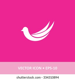 Icon of Bird on Magenta Color Background. Eps-10.