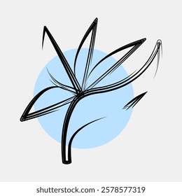 Icon bird of paradise. Beautiful flowers elements. Icon in color spot style.