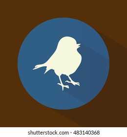 Icon. Bird. Silhouette. Logo. Round. Bright. Flat design.